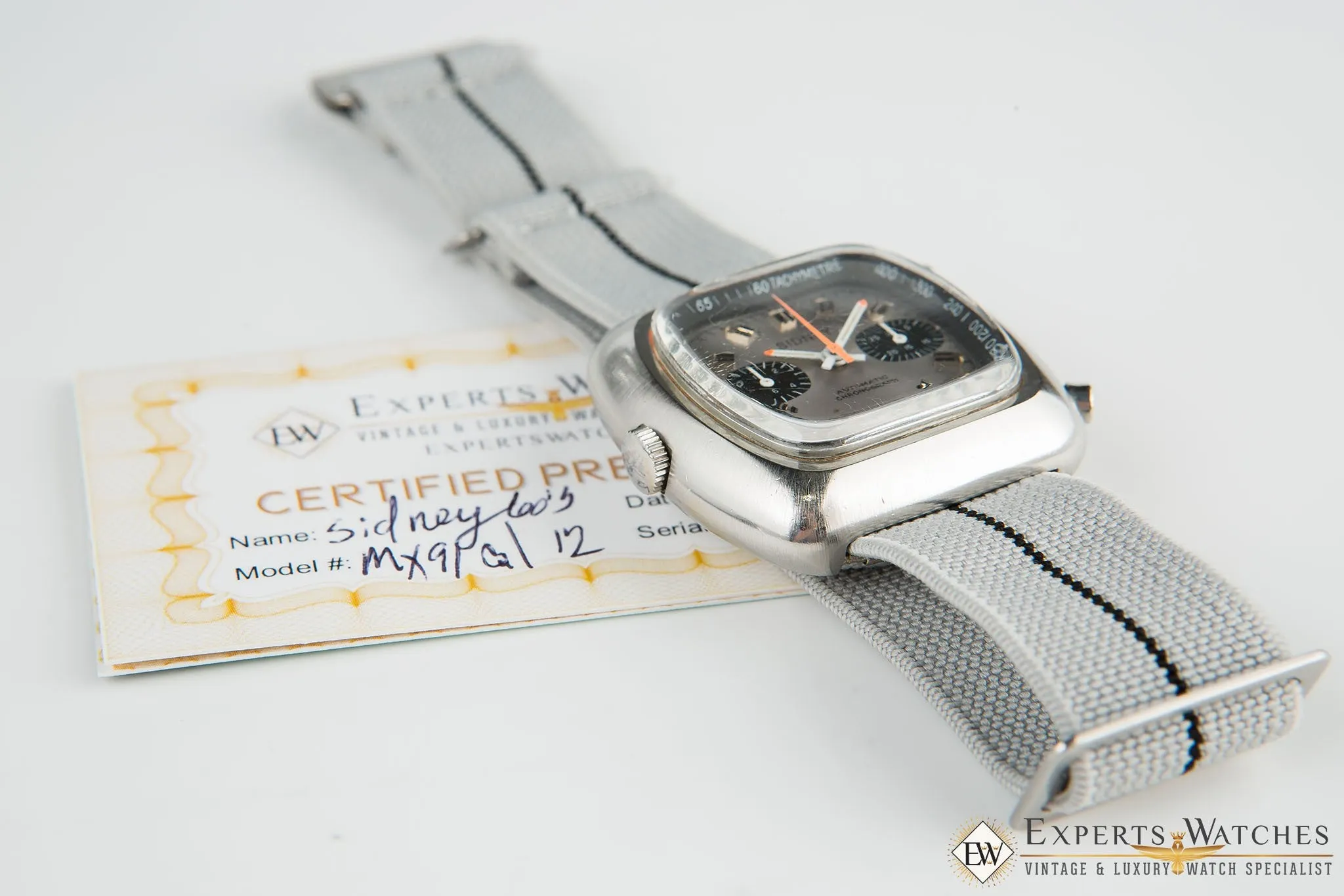 Vintage 1970's Sidney Chronograph Calibre 12 Date Silverstone Panda Chronomatic
