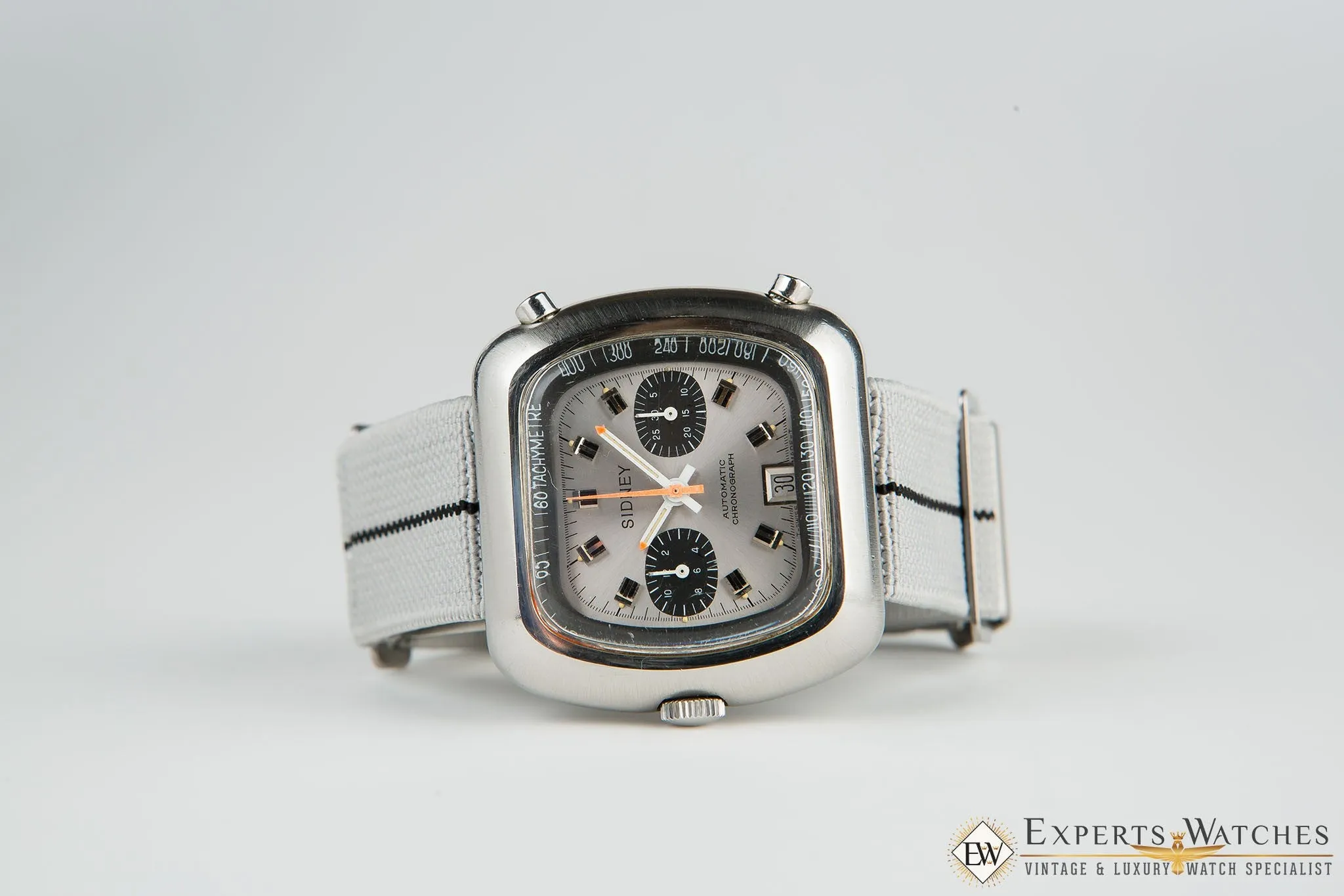 Vintage 1970's Sidney Chronograph Calibre 12 Date Silverstone Panda Chronomatic