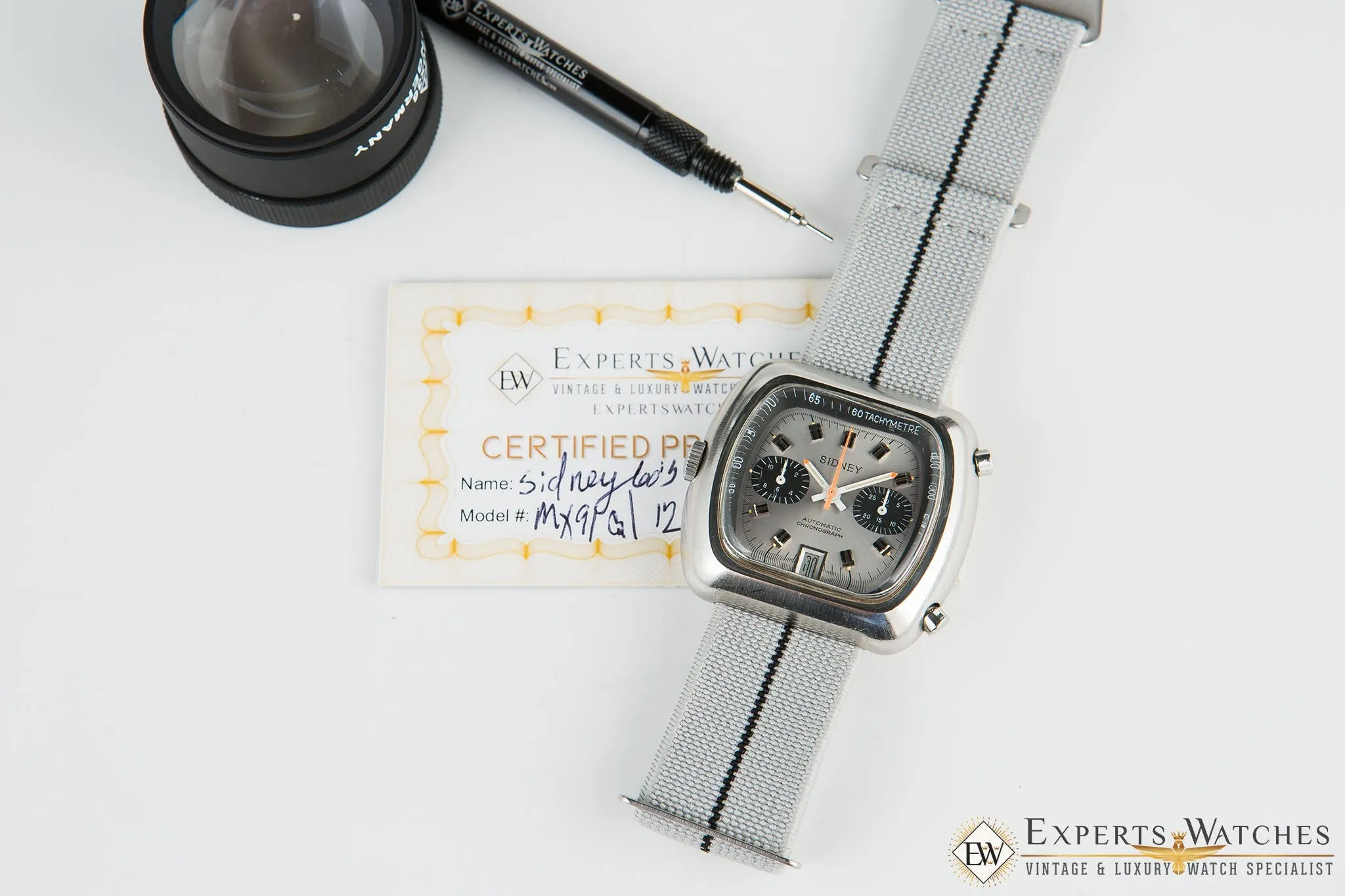 Vintage 1970's Sidney Chronograph Calibre 12 Date Silverstone Panda Chronomatic