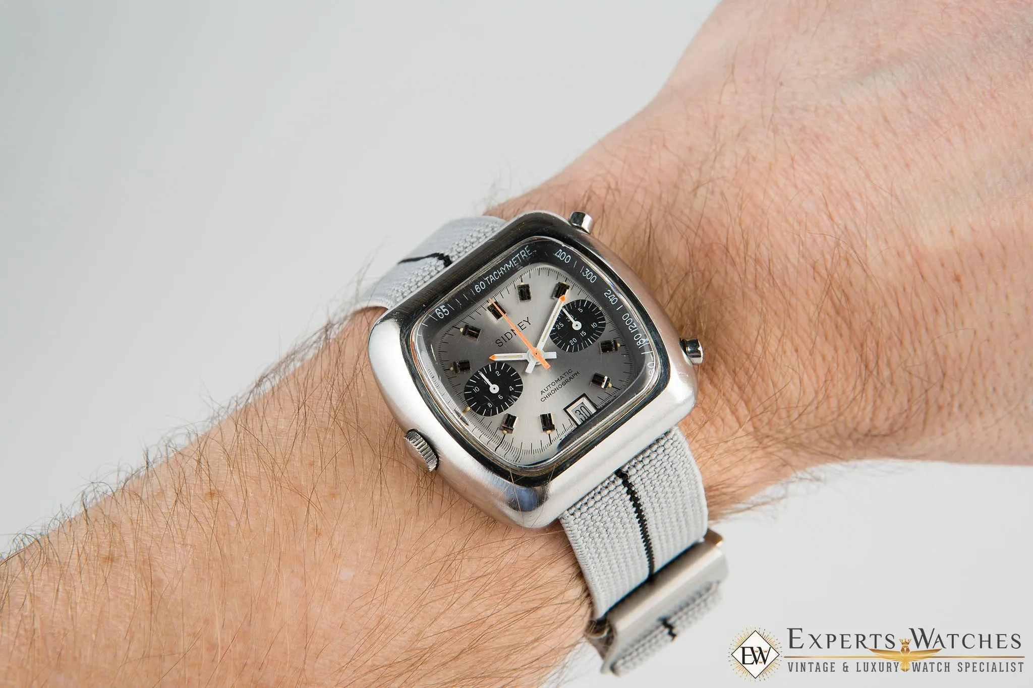 Vintage 1970's Sidney Chronograph Calibre 12 Date Silverstone Panda Chronomatic