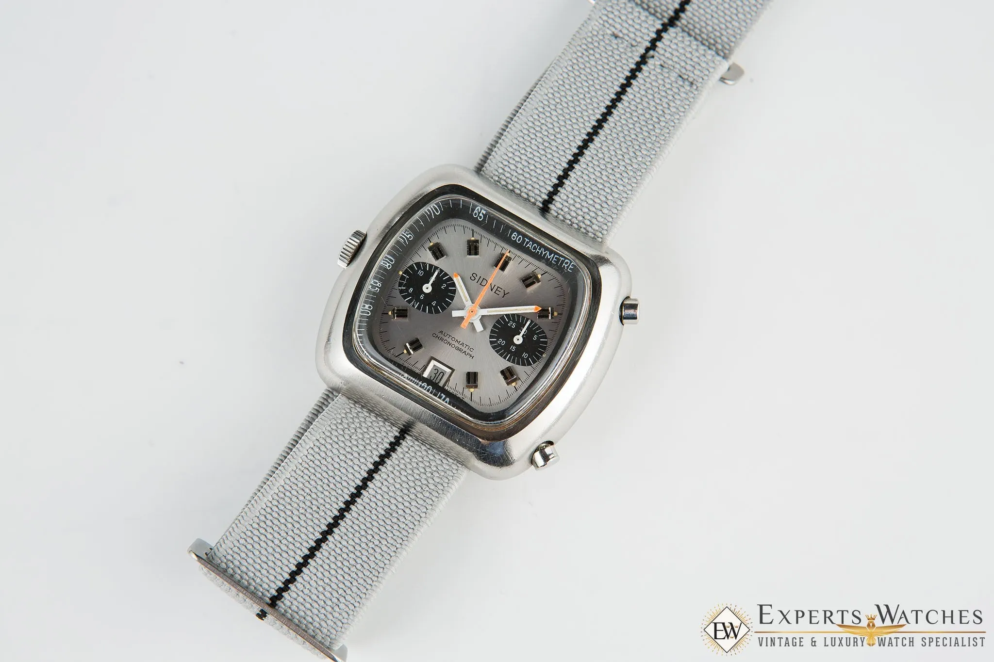 Vintage 1970's Sidney Chronograph Calibre 12 Date Silverstone Panda Chronomatic