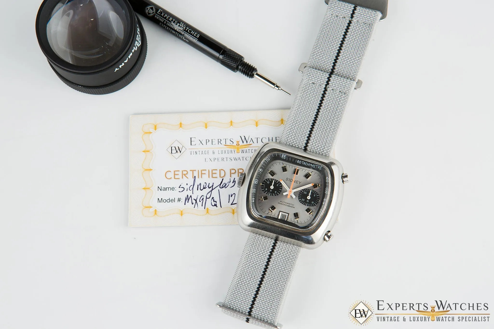 Vintage 1970's Sidney Chronograph Calibre 12 Date Silverstone Panda Chronomatic
