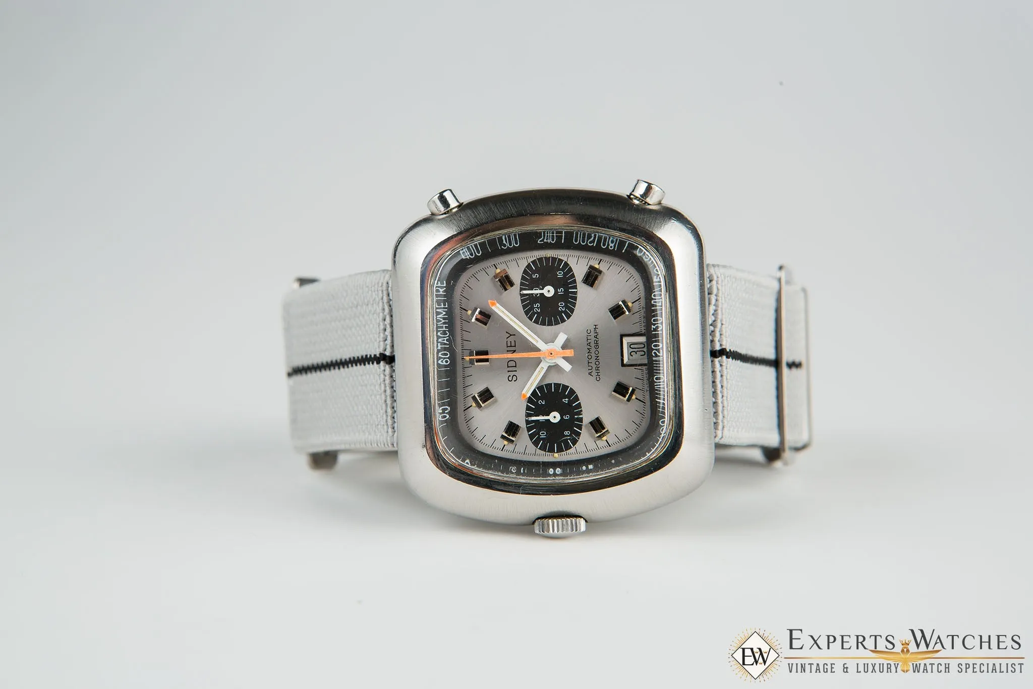 Vintage 1970's Sidney Chronograph Calibre 12 Date Silverstone Panda Chronomatic