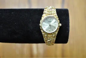 Vintage Gruen Diamond Quartz Gold Nugget Watch - Diamond Quartz Gold Nugget Gruen Watch - Not Working!