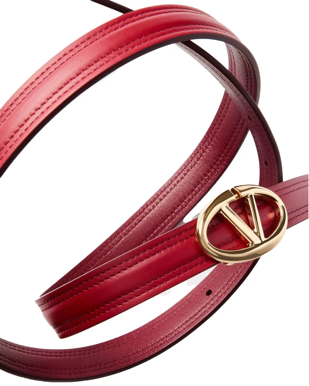 VLogo Moon Reversible Belt in Dark Red