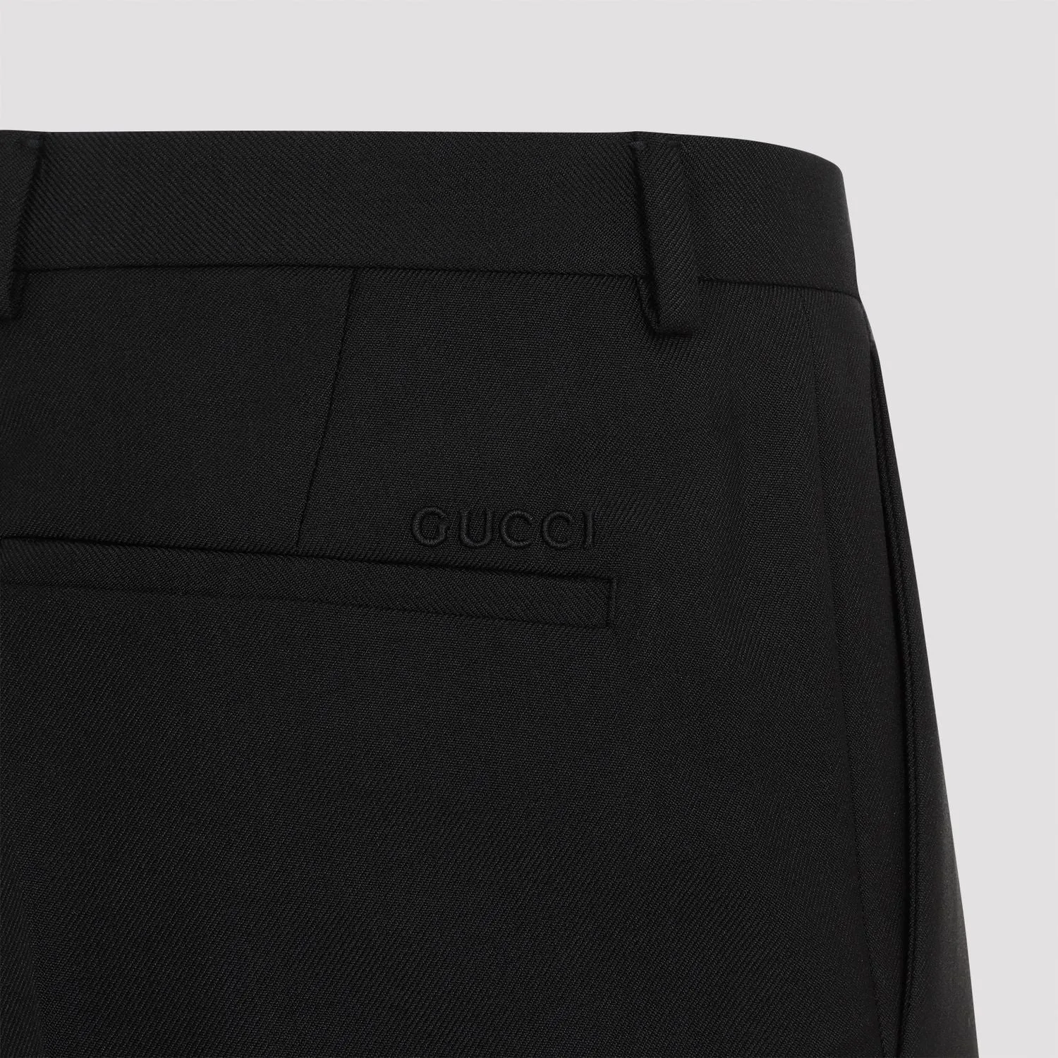 WOOL BLEND TWILL BUSH-TROUSERS