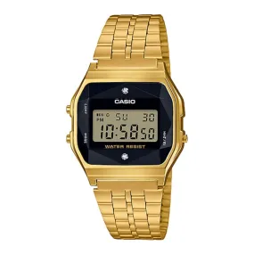WW1395 Casio Vintage Diamond Digital Golden Chain Watch A159WGED-1DF